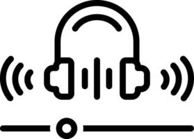 Black line icon for streaming vector