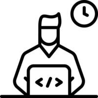 Black line icon for programmer vector