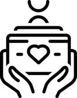 Black line icon for donation vector