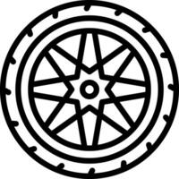 Black line icon for wheel vector