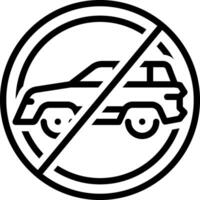 Black line icon for no car allowed vector