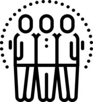 Black line icon for support vector