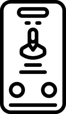 Black line icon for call
