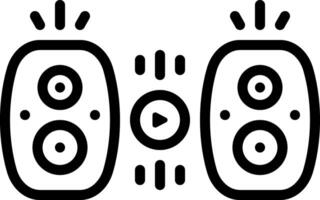 Black line icon for music vector