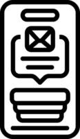 Black line icon for message vector