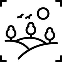 Black line icon for landscape vector