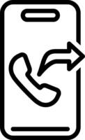 Black line icon for call forward vector