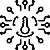 Black line icon for encryption vector