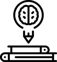 Black line icon for knowledge vector