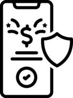 Black line icon for secure network vector