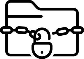 Black line icon for data leak vector