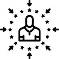 Black line icon for self promotion vector