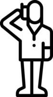Black line icon for talking on phone vector