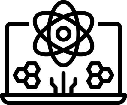 Black line icon for computer science vector