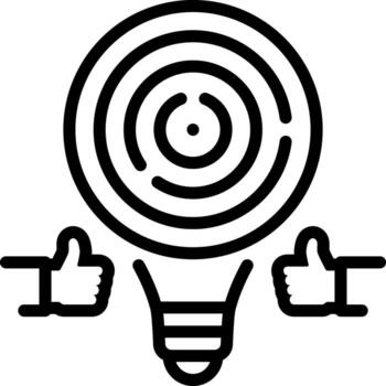 negro línea icono para problema resolviendo vector