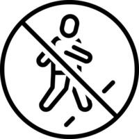 Black line icon for not allowed vector