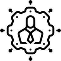 Black line icon for outsource vector