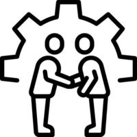 Black line icon for partnership vector