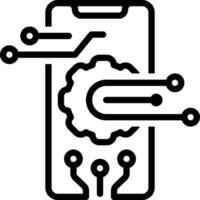 Black line icon for technology vector