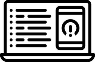 Black line icon for code issue vector