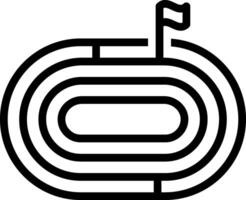 Black line icon for running track vector
