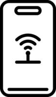 Black line icon for signal vector