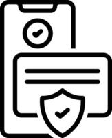 Black line icon for secure payment vector