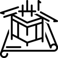 Black line icon for architecture vector