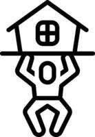 Black line icon for responsibility vector