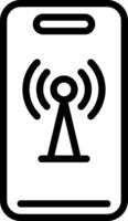 Black line icon for wifi vector