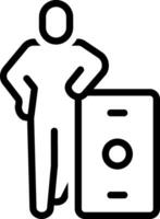 Black line icon for body gesture vector