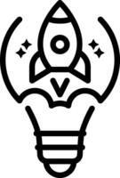 Black line icon for idea vector