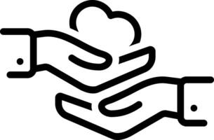 Black line icon for show empathy vector