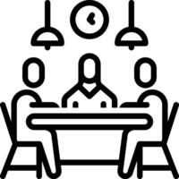 Black line icon for meeting vector