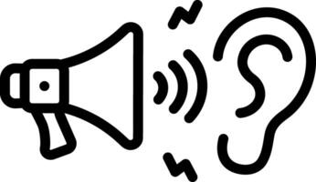Black line icon for be attentive vector