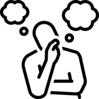 Black line icon for think vector