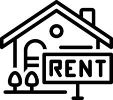 Black line icon for rental vector