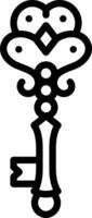 Black line icon for key vector