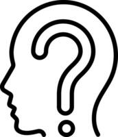 Black line icon for interrogation vector