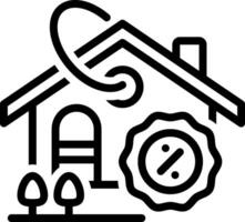 Black line icon for discount vector