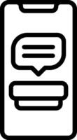 Black line icon for message vector