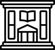 Black line icon for library vector