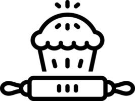 Black line icon for bakery vector