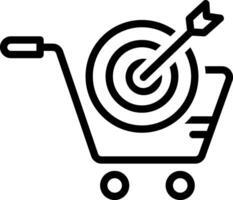 Black line icon for target vector