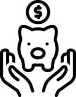 Black line icon for saving vector