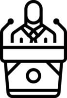 Black line icon for discourse vector