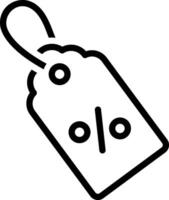 Black line icon for price tag vector