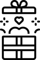 Black line icon for gift vector