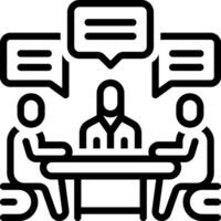 Black line icon for discussion vector