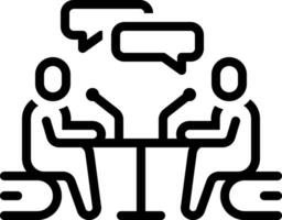 Black line icon for debate vector